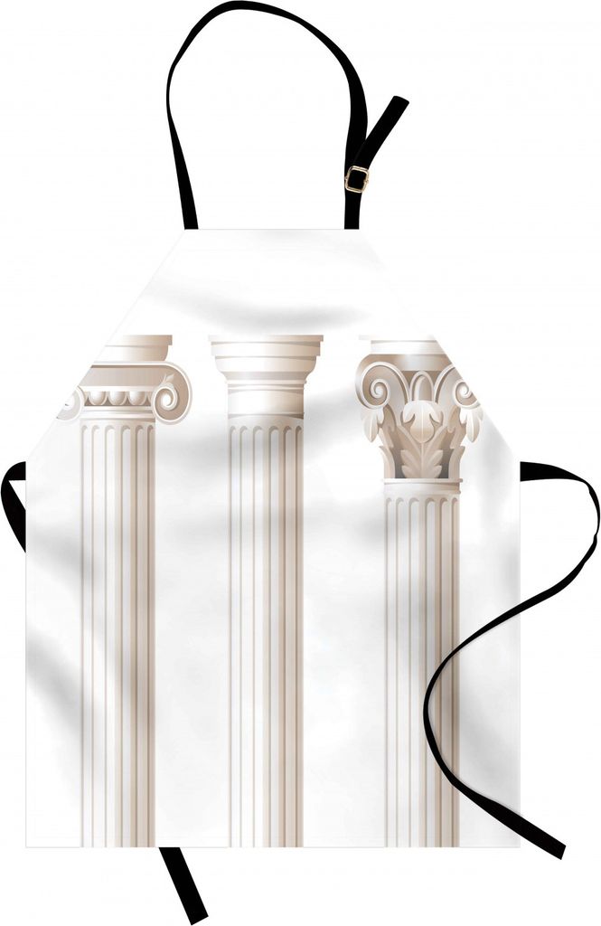 ABAKUHAUS Säule Kochschürze, Architecture Themed Design Ionic dorischen und korinthischen Marmor Säulen Digital Print, Farbfest Höhenverstellba...
