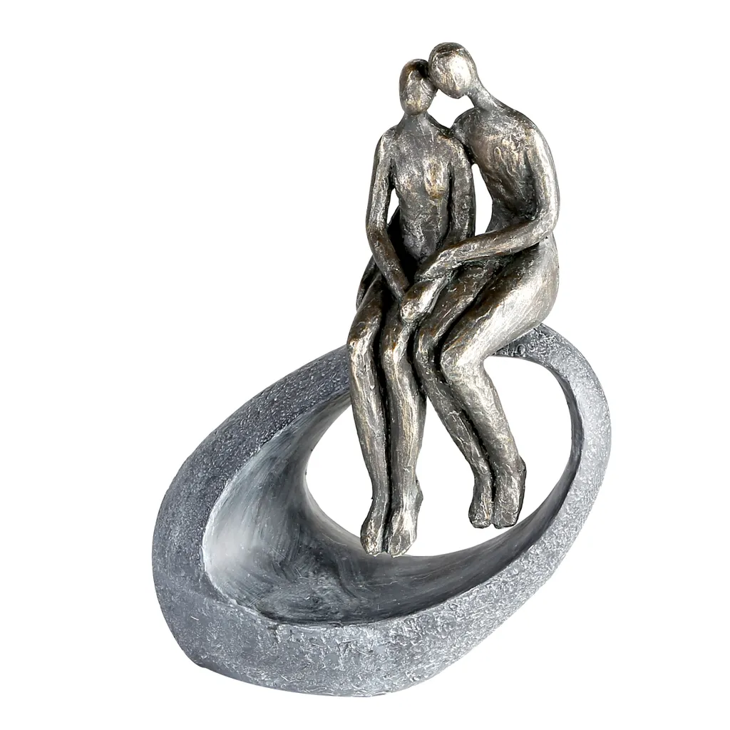 Sculpture Gilde Moment Couple en Résine Bronze 27cm - Réf 79901 Gilde