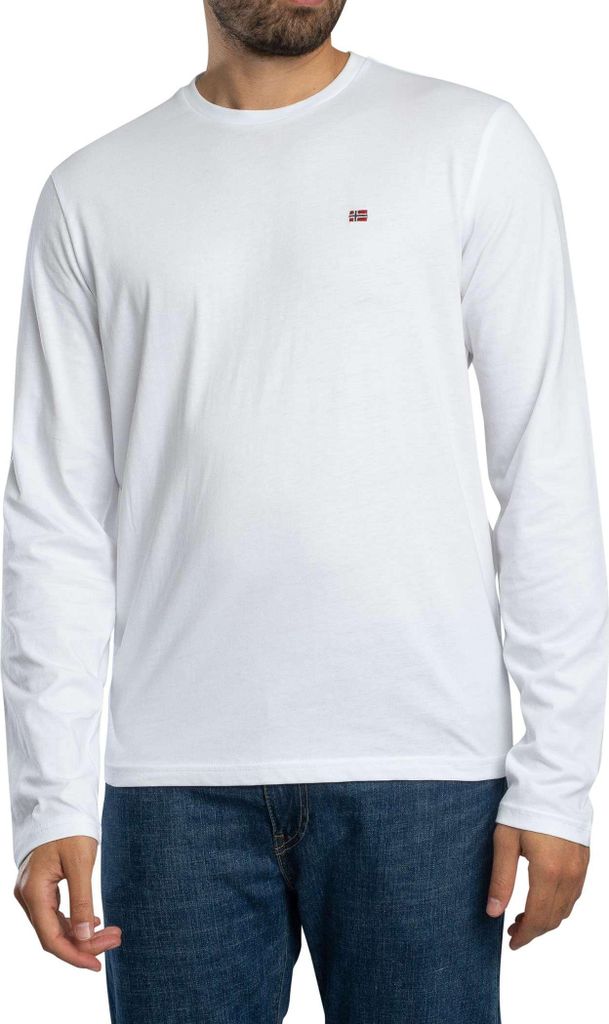 Napapijri Salis Langarm-T-Shirt, Weiß XXL