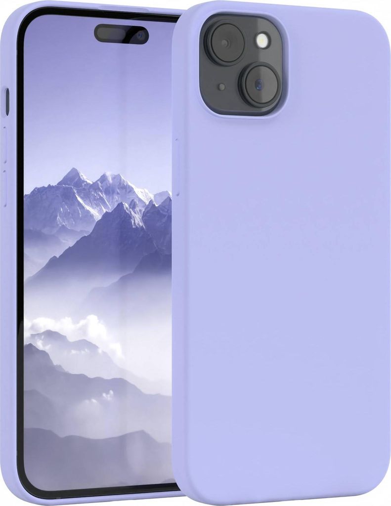 EAZY CASE Silikonhülle für Apple iPhone 15 Plus Silikon Backcover Schutz in Violett