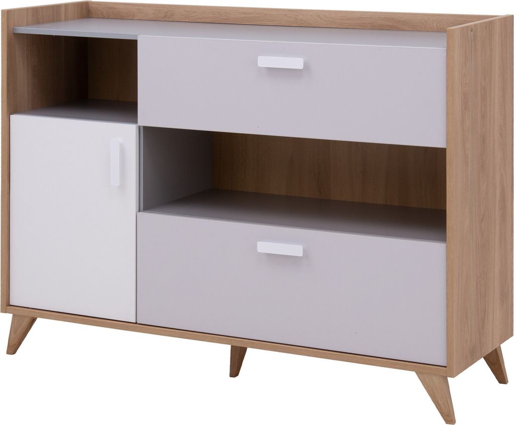 Furniture24 Kommode Mood 05 Sideboard Schubladenschrank mit tür und 2 Schubladen