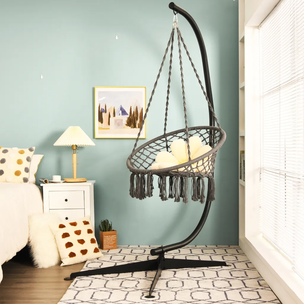 Support de chaise suspendue universel pour fauteuil de jardin noir