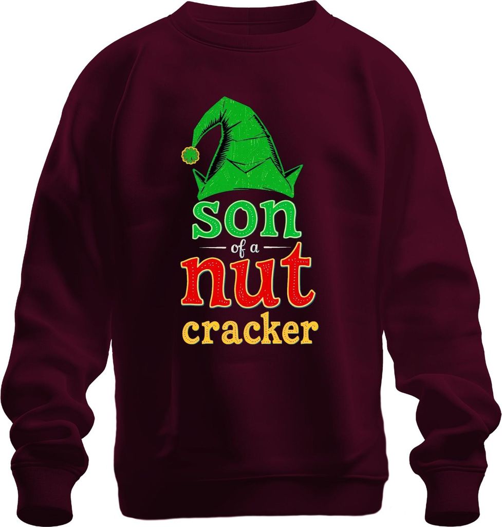 Weihnachtswichtel Elf Mütze son of a nutcracker lustig Geschenk Uni Sweatshirt Pullover, Burgundy, L