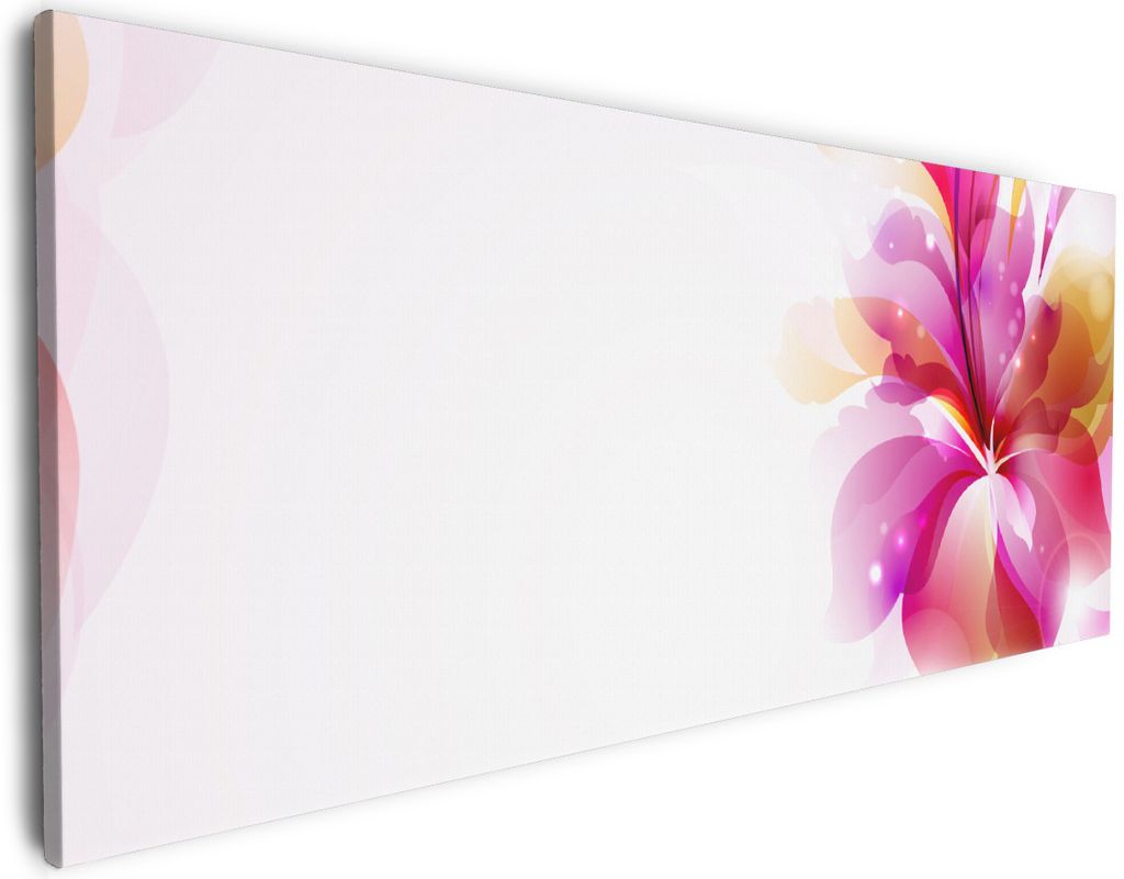 Wallario Premium Leinwandbild Zentrum der pinken Blume in Größe 80 x 200 cm