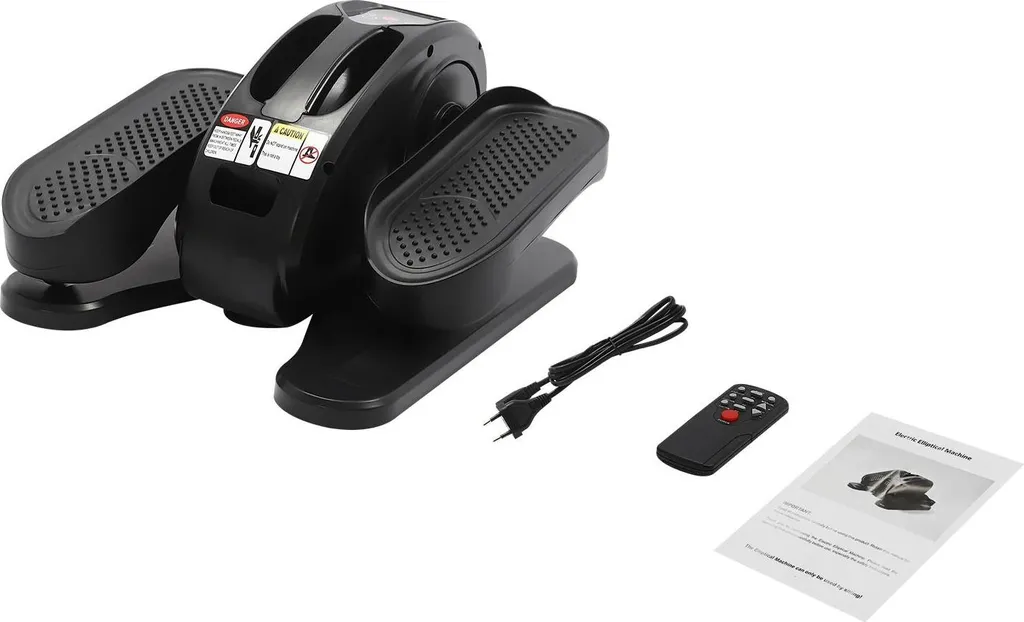 Mini stepper elliptique électrique 50W noir avec télécommande et écran LED