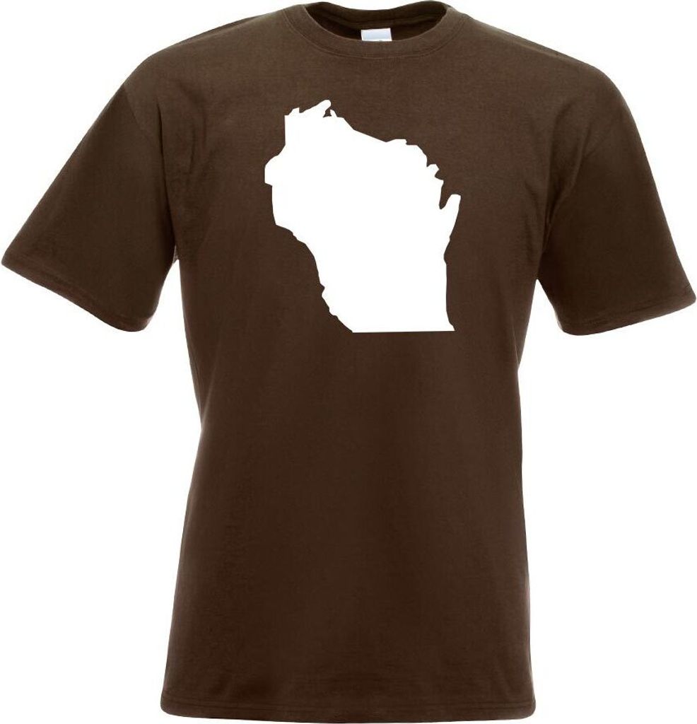 Kiwistar - T-Shirt - Chocolate - USA - Bundesstaat - Wisconsin Herren Funshirt Bedruckt Design Sprüche Spruch Motive - mit Motiv Bedruckt - Funshi...