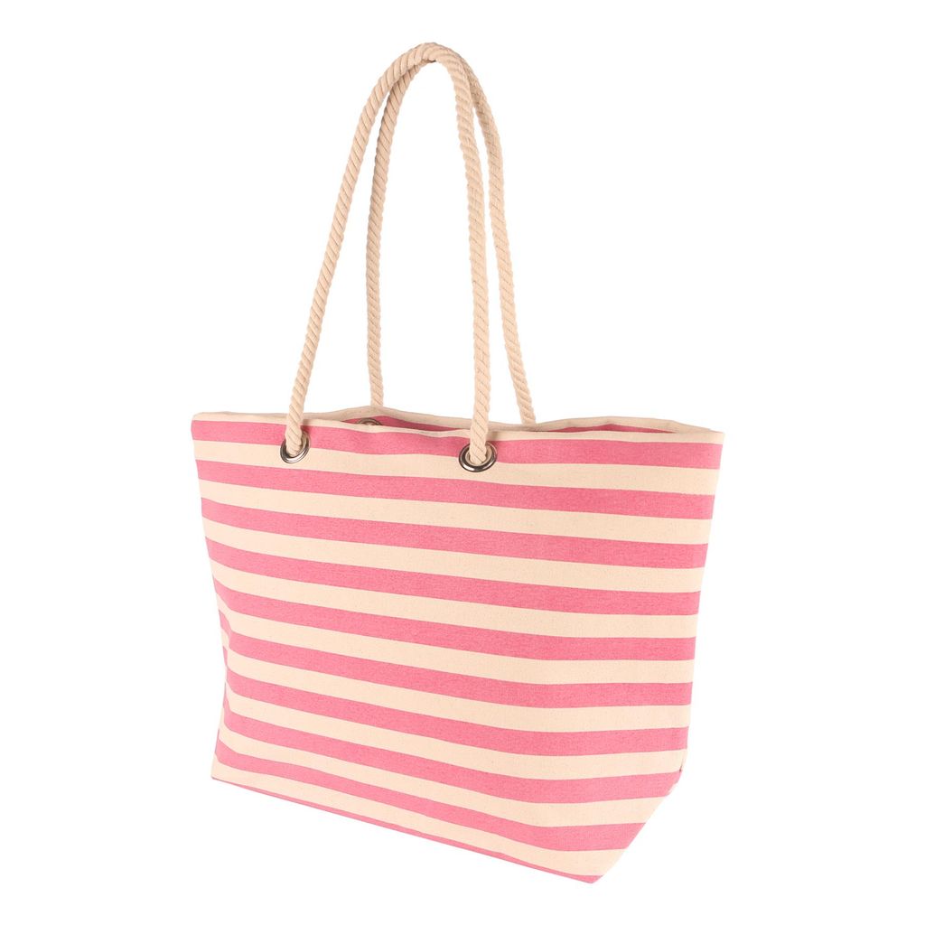 1x Kaugummi 55 cm x 36 cm großer gestreifte Leinwand Tasche Strandtasche - Reisebotten Einkaufsbesatzer Schulterhandtaschen Taschen - von Nicola S...