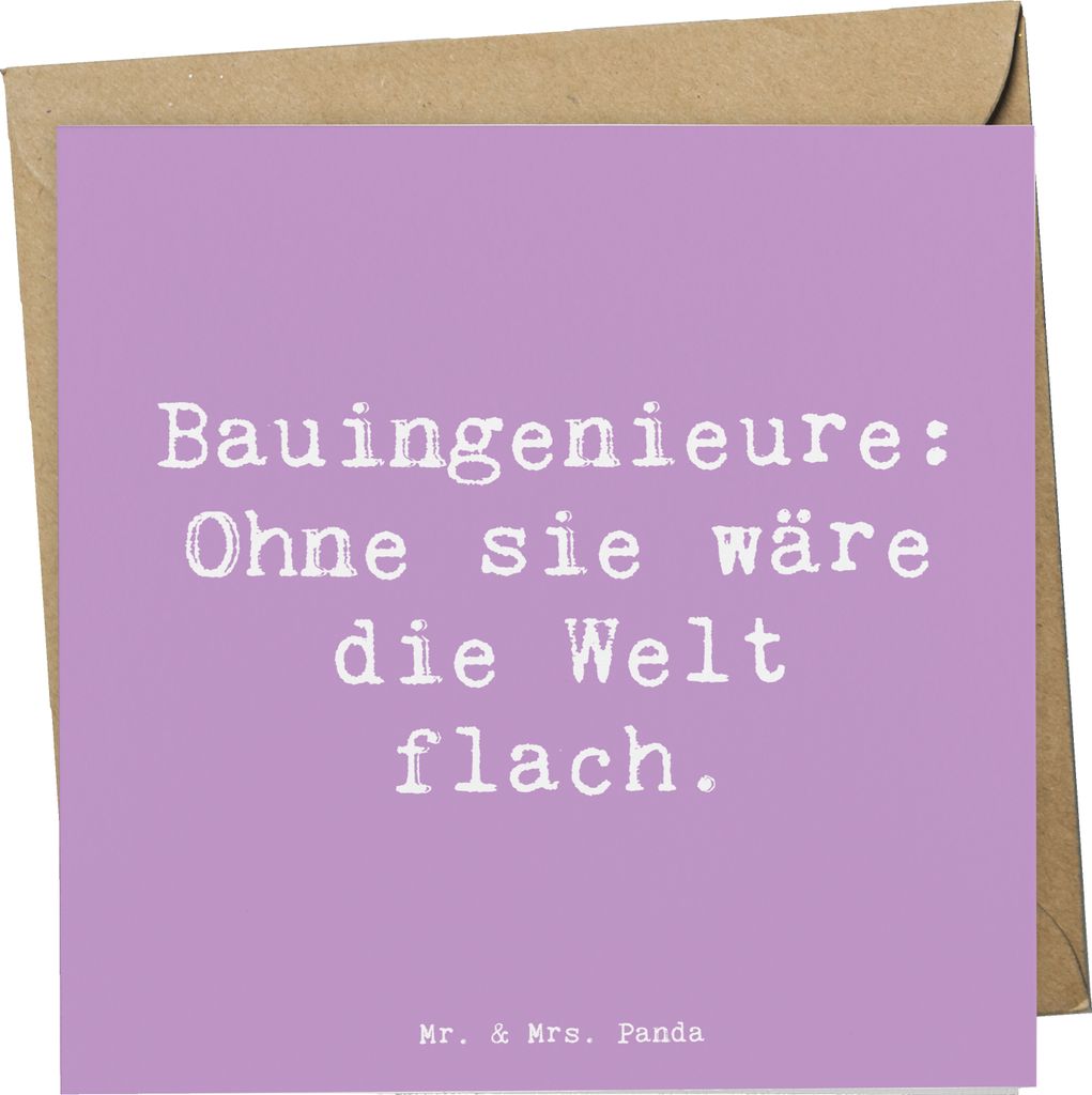 Mr. & Mrs. Panda Grußkarte Spruch Bauingenieur Held - Lavendeltraum - Geschenk, doppelkarte, Tragwerksplanung, anlasskarte, Beruf, faltkarte, Ohne...