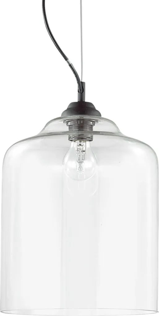 Sospensione Vintage-Decò Bistro' Metallo Trasparente 1 Luce E27 D24