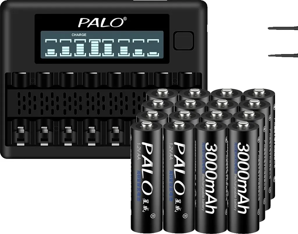 Batteries AA Rechargeables pour Jouets et Appareils avec Chargeur PALO