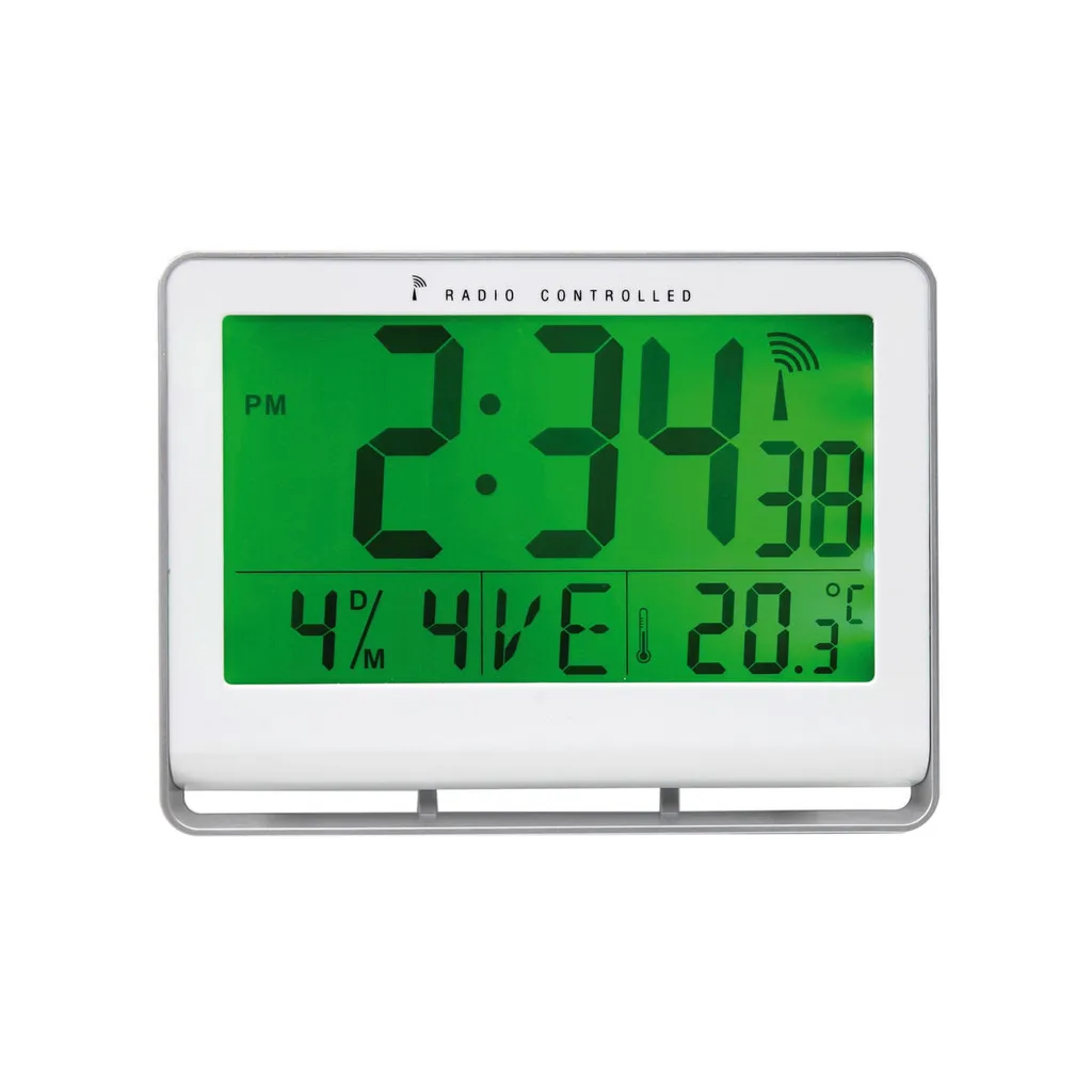 Horloge de table digitale Alba argentée pour bureau et milieu pro