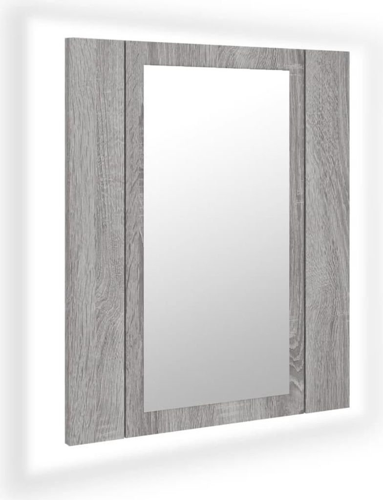 vidaXL LED zrkadlová skrinka Grey Sonoma 40x12x45 cm Drevo Obrázok produktu 