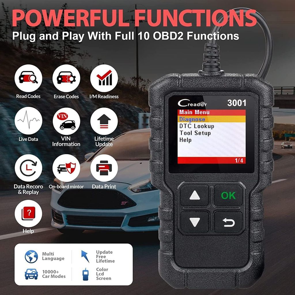 2024 Upgrade LAUNCH CR3001 Car OBD2 Scanner, kompletná Obrázok produktu 2