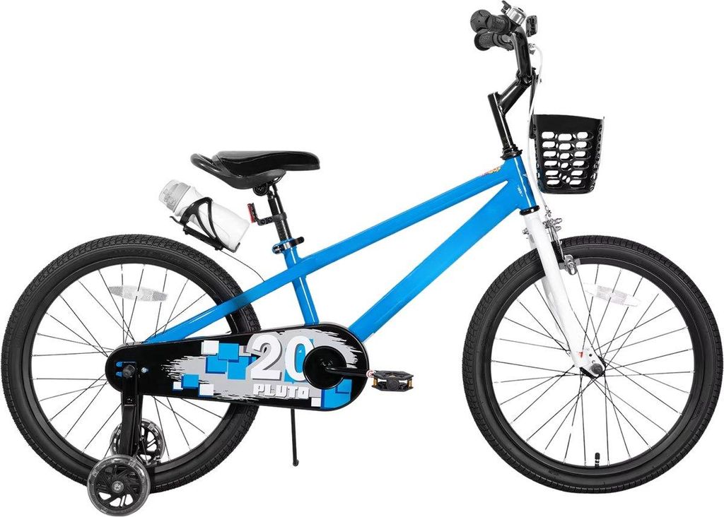 Kinderfahrrad 50 cm – BMX Style Kinderbike mit LED Stützrädern & DIY Stickern – Für Kinder 3–12 Jahre – Blau