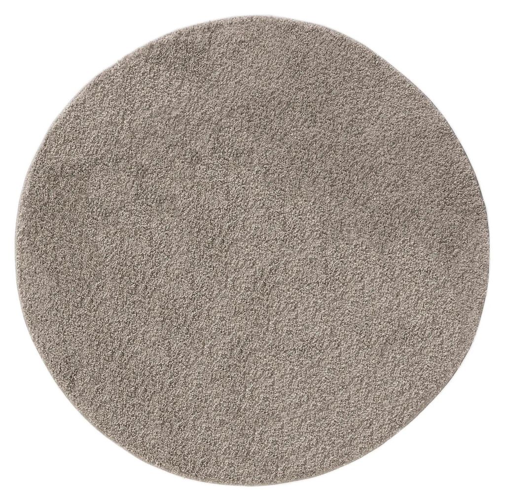Waschbarer Hochflorteppich Soho Hellgrau ø 80 cm rund Wohnzimmer Rutschfest Waschbar Hochflor benuta Flauschig Plüsch Shaggy Weich