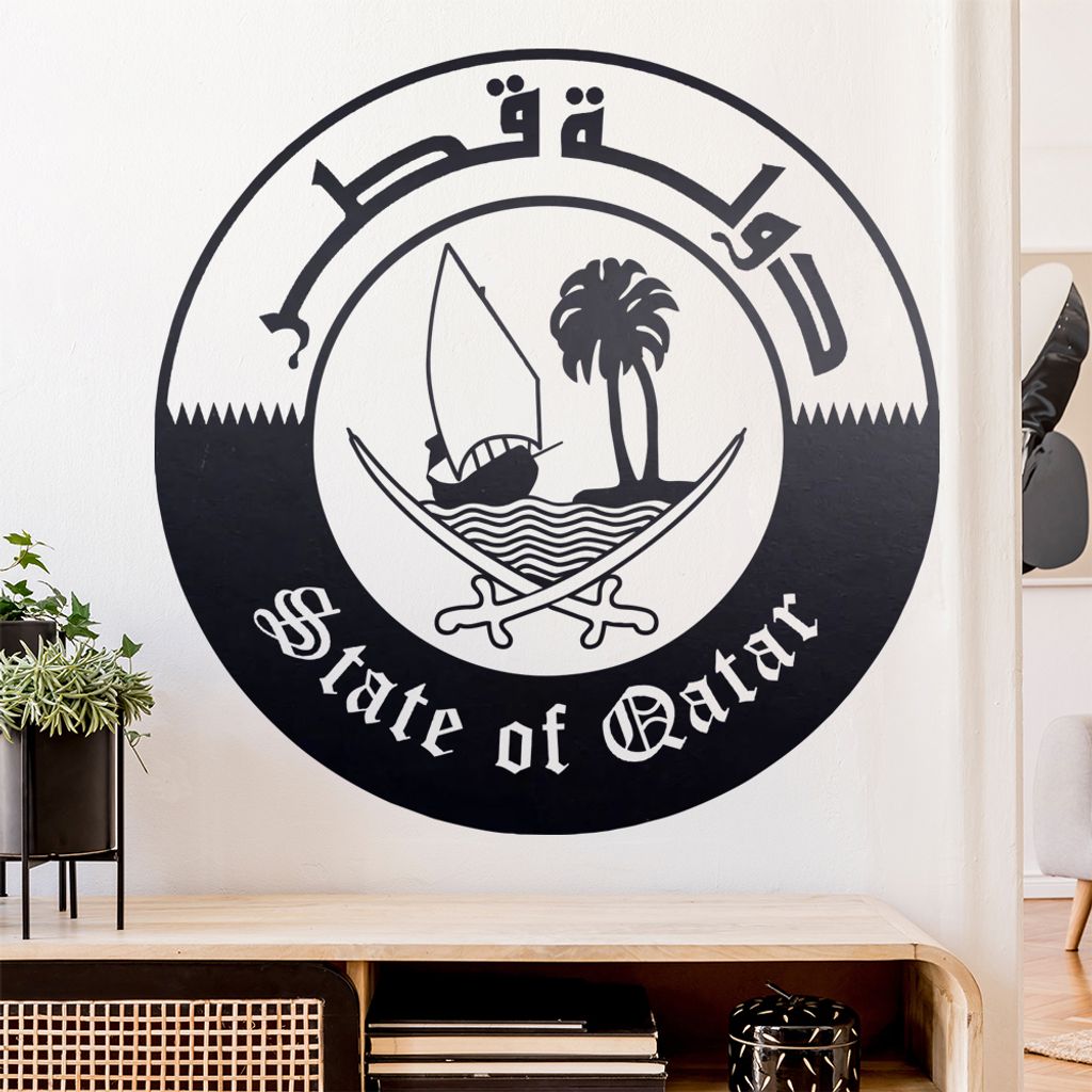 Katar Qatar Wappen Wandtattoo Wandaufkleber Wall Sticker - Dekoration, Küche, Wohnzimmer, Schlafzimmer, Badezimmer