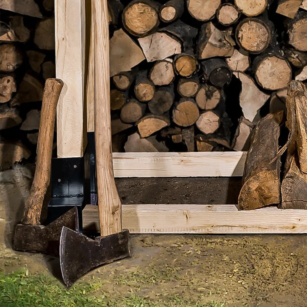 Support d'Empilage du Bois de Cheminée Robuste pour Rangement Extérieur