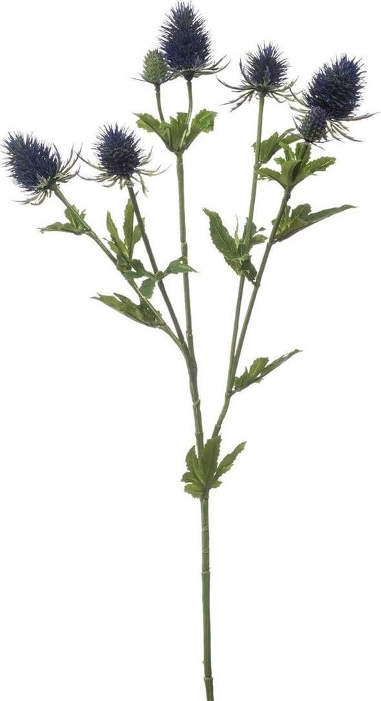 artplants.de Kunstblumen Zweig Edeldistel Jessamine, blau, 70cm - Kunststoff Zweig
