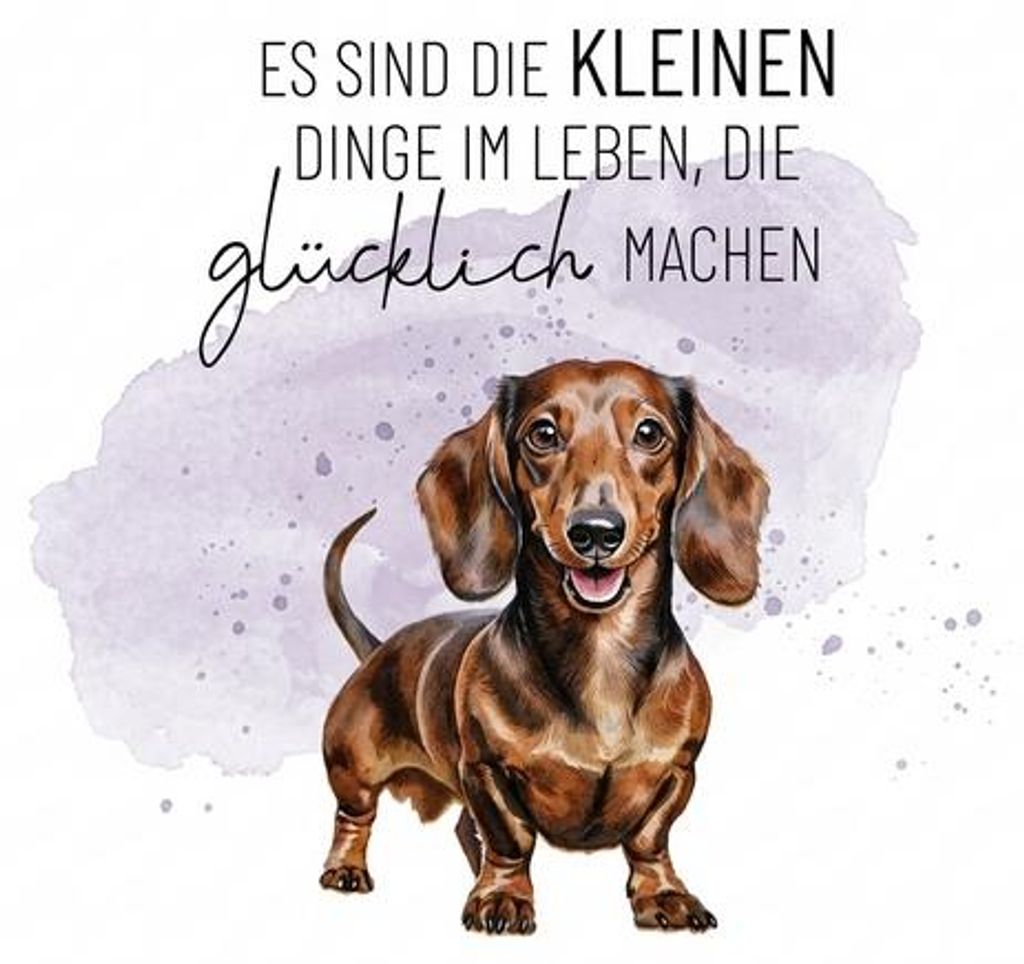 20 Servietten Dackel - Glücklich machen 33x33cm Produktbild 
