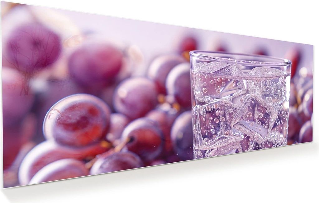 Glasbild 100x40cm in XXL für Wohnzimmer, Schlafzimmer Motiv Traubeneisgetränk
