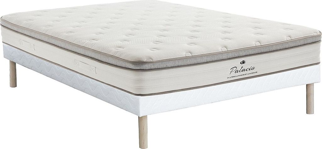 Bett-Set 160x200 cm - Polsterbettgestell + Taschenfederkernmatratze 7 Zonen + TPE - 28 cm - ONEBIA von PALACIO