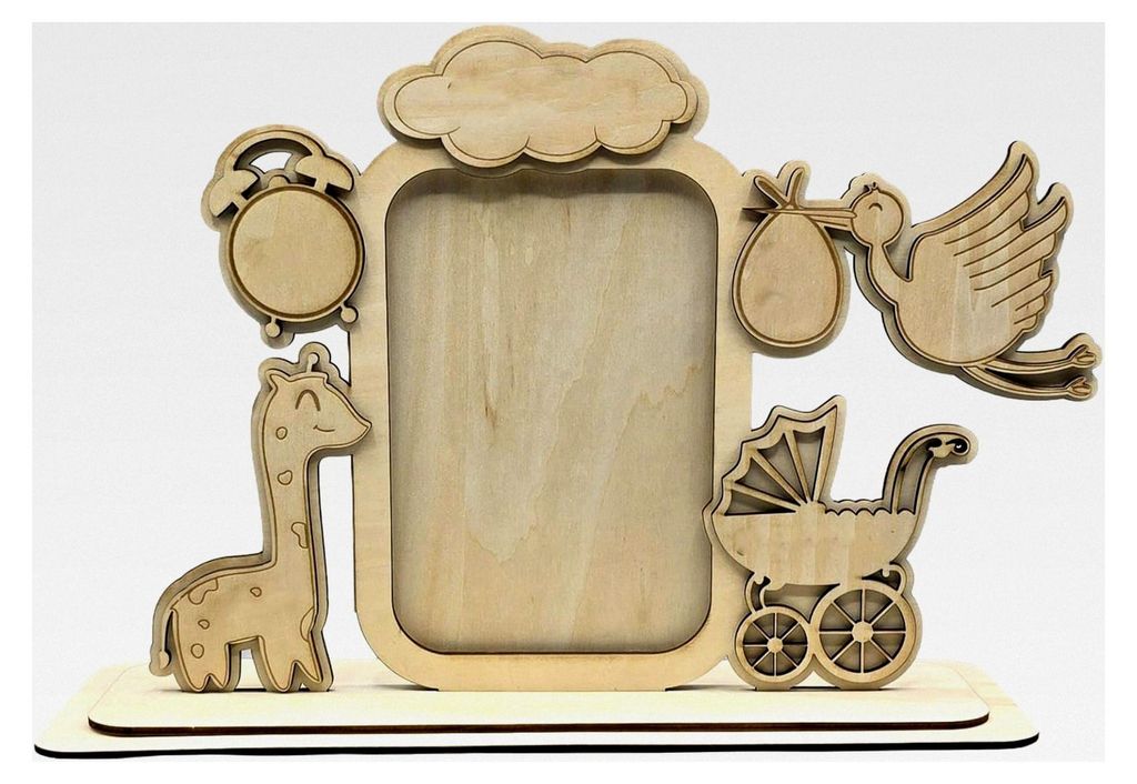 Personalisierter Bilderrahmen aus Holz für Babys – Erinnerungsrahmen mit Name, Geburtsdatum, Uhrzeit, Gewicht und Größe – 10×15 cm Foto –...