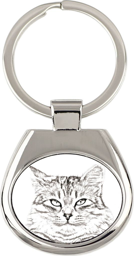 Sibirische Katze - Schlüsselanhänger mit Katze, Anhänger mit Aufdruck, personalisierter Anhänger der Marke Art-Dog