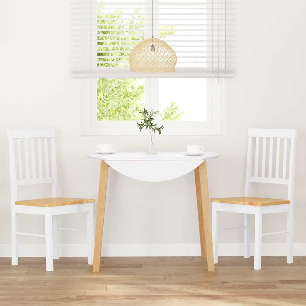 "2026 Aktion"Esszimmerstühle 2er Set modernes - CLORIS - Polsterstühle für Esszimmer, Weiß Massivholz Gummibaum - 42,5 x 44,5 x 90 cm - NeuMöb...