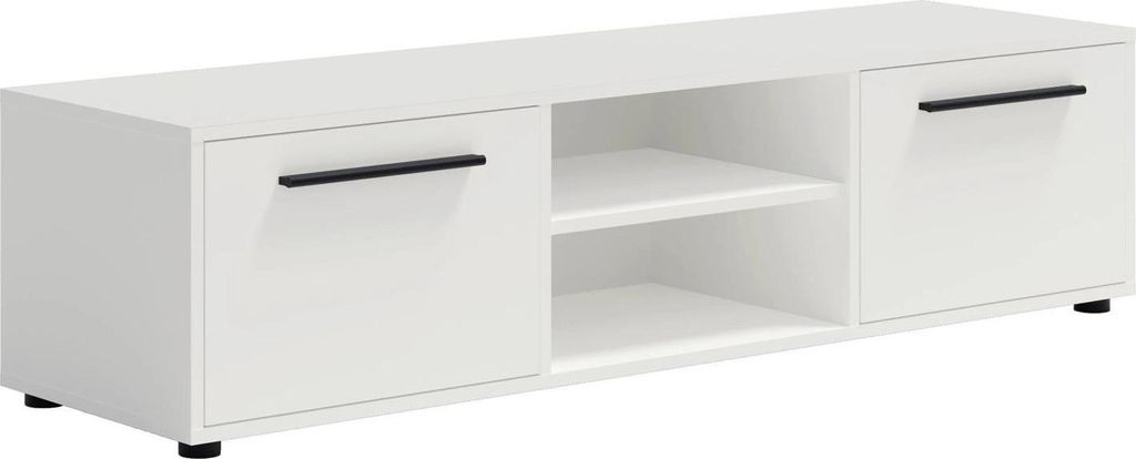 Modena TV-Lowboard 150 cm – modernes TV-Unterteil mit Stauraumschränken und offenem Fach, funktionales Möbelstück für Wohnzimmer und TV-Berei...