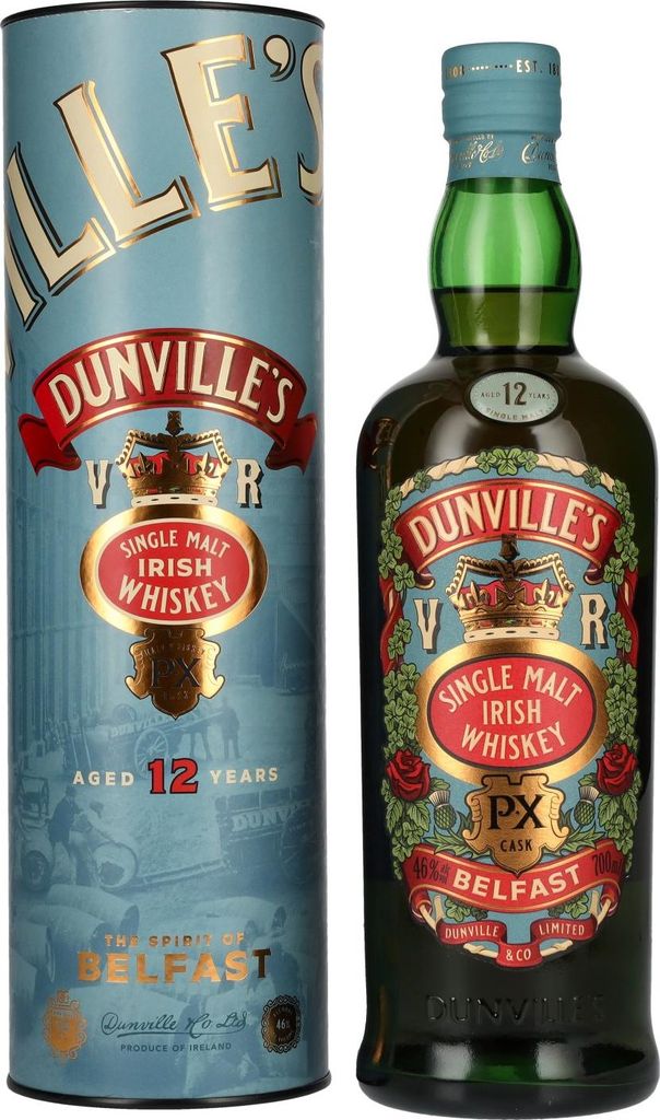Dunville's 12 Years Old Single Malt Irish Whiskey PX Cask 46% Vol. 0,7l in Geschenkbox