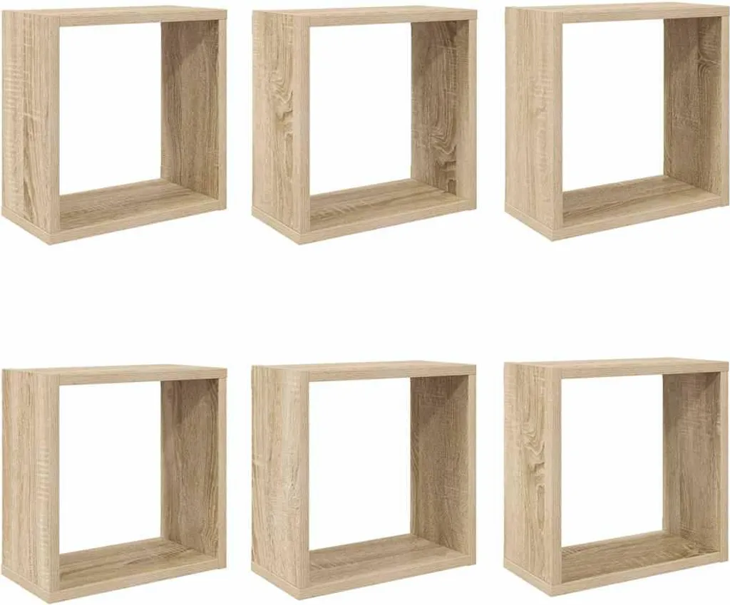 Scaffali a Cubo Rovere Sonoma 6 Pezzi | Salvaspazio per Cameretta