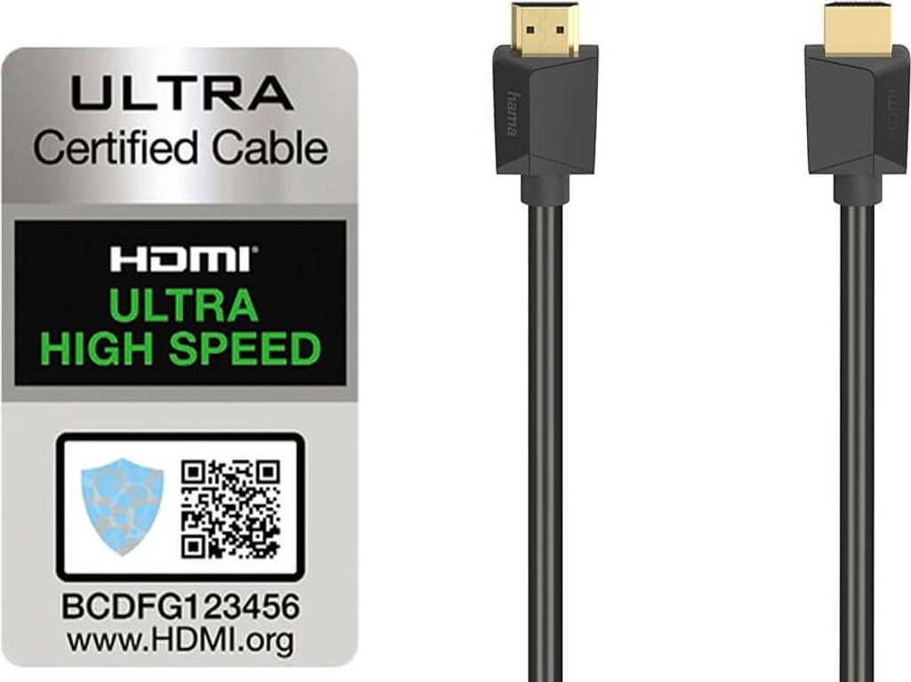 HAMA Câble HDMI Ultra Haut Débit 8K 48 Gbit/s 2,0m Or Image du produit 