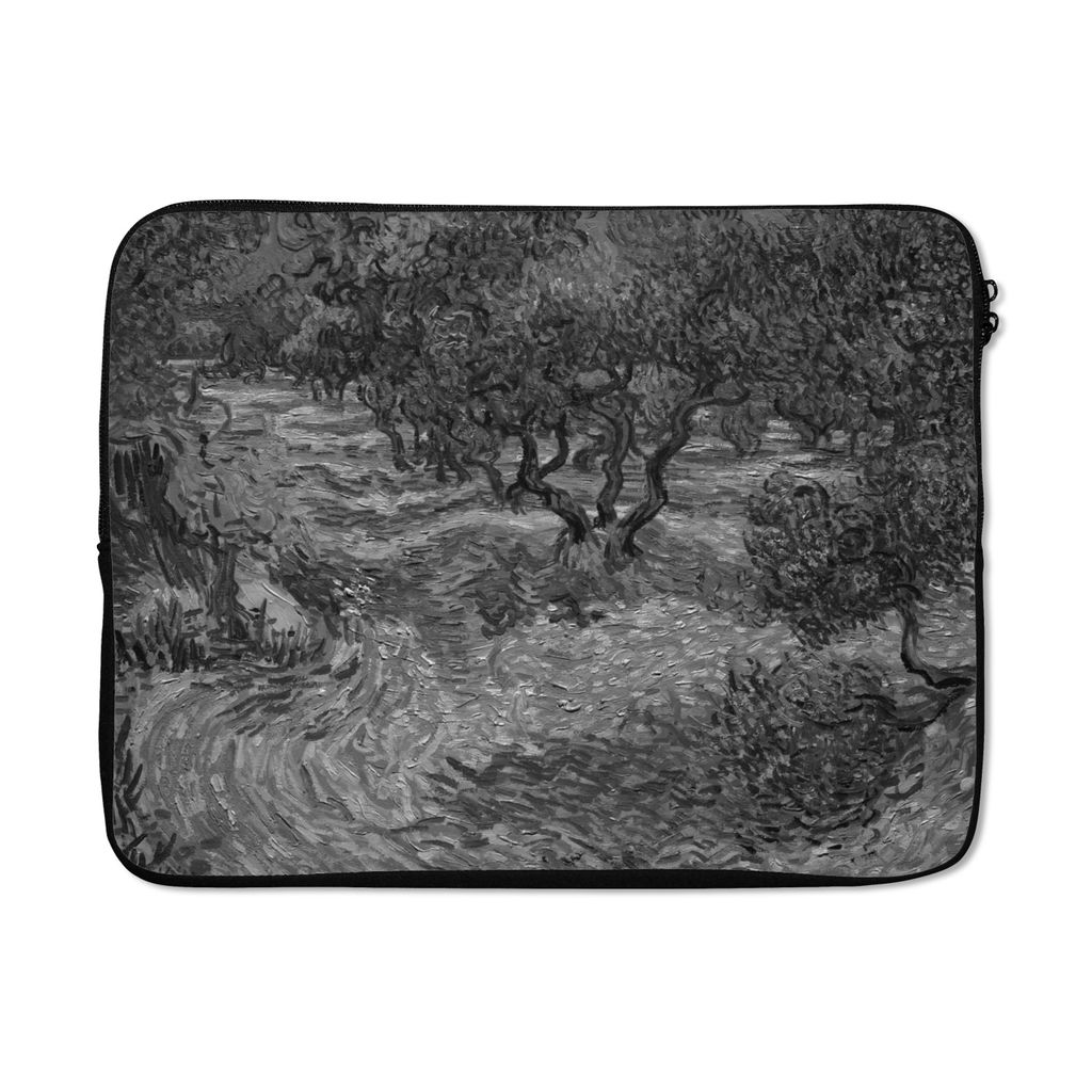 MuchoWow Laptop Hülle 17 Zoll Laptoptasche Olivenhain - Vincent van Gogh - Schwarz - Weiß - Zipper - Schutzabdeckung