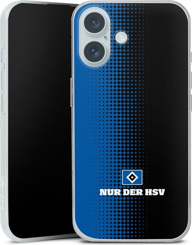 DeinDesign Slim Hülle für Apple iPhone 16 Plus Silikon Case Ultra Dünn Handyhülle HSV Logo Offizielles Lizenzprodukt