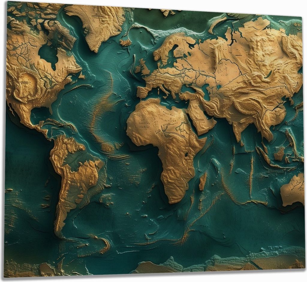 Wallario Herdabdeckplatte aus Glas, Größe 60 x 52 cm 1-teilig, Motiv Die Welt von oben