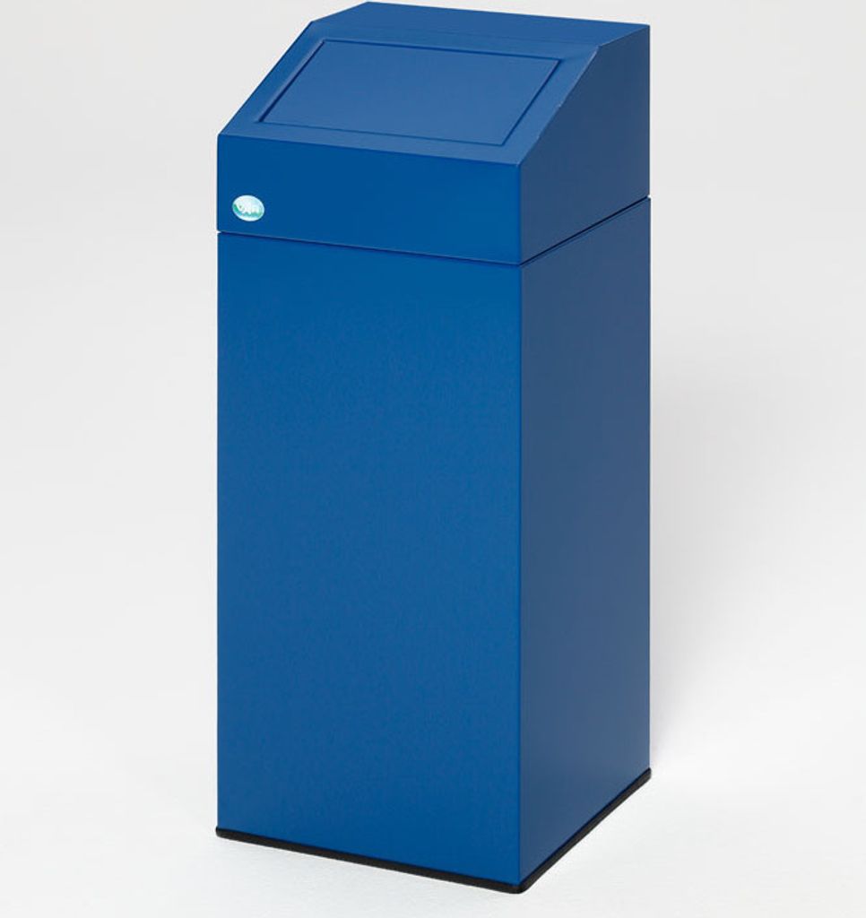 Selbstlöschender Wertstoffsammler "Papier" | 47 Liter, HxBxT 79x32x32cm | Verzinkter Stahl | Blau