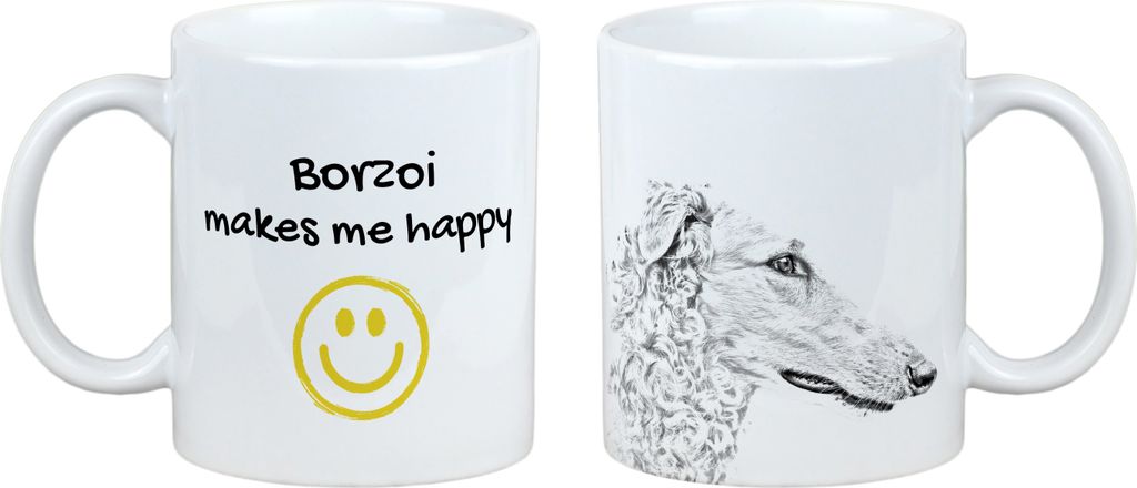 Barsoi, Russischer Jagdwindhund, Barzaia - Tasse mit Hund, fröhliche Tasse für Hundeliebhaber, personalisiertes Geschenk der Marke Art-Dog