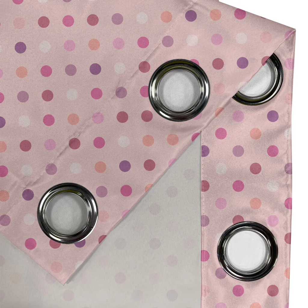 Rideau à œillets imprimé vintage intense lavable en machine rose - 2