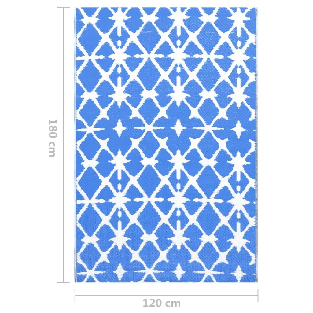 Grand tapis ARAKIL 120x180 cm résistant aux UV et intempéries bleu