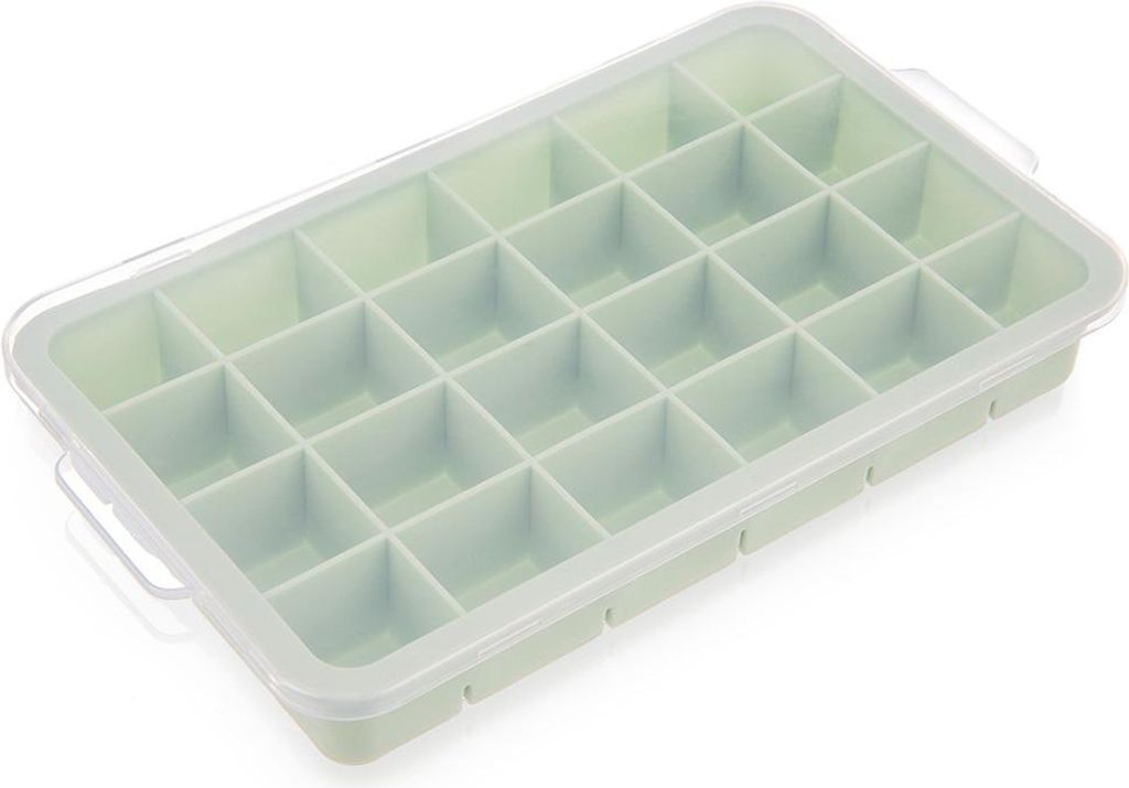 Eiswürfelform mit Deckel, Silikon, Grün, 24 Stück
