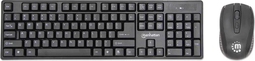 Manhattan Wireless Desktop Set : Clavier et souris sans fil - Noir