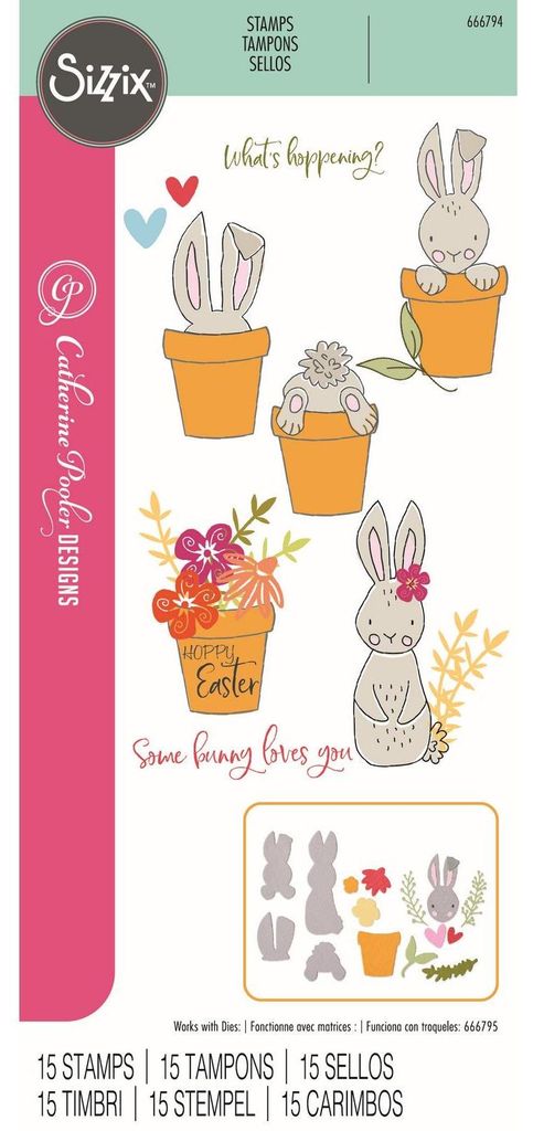 SIZZIX Stempel - Bunny Bits & Blooms
