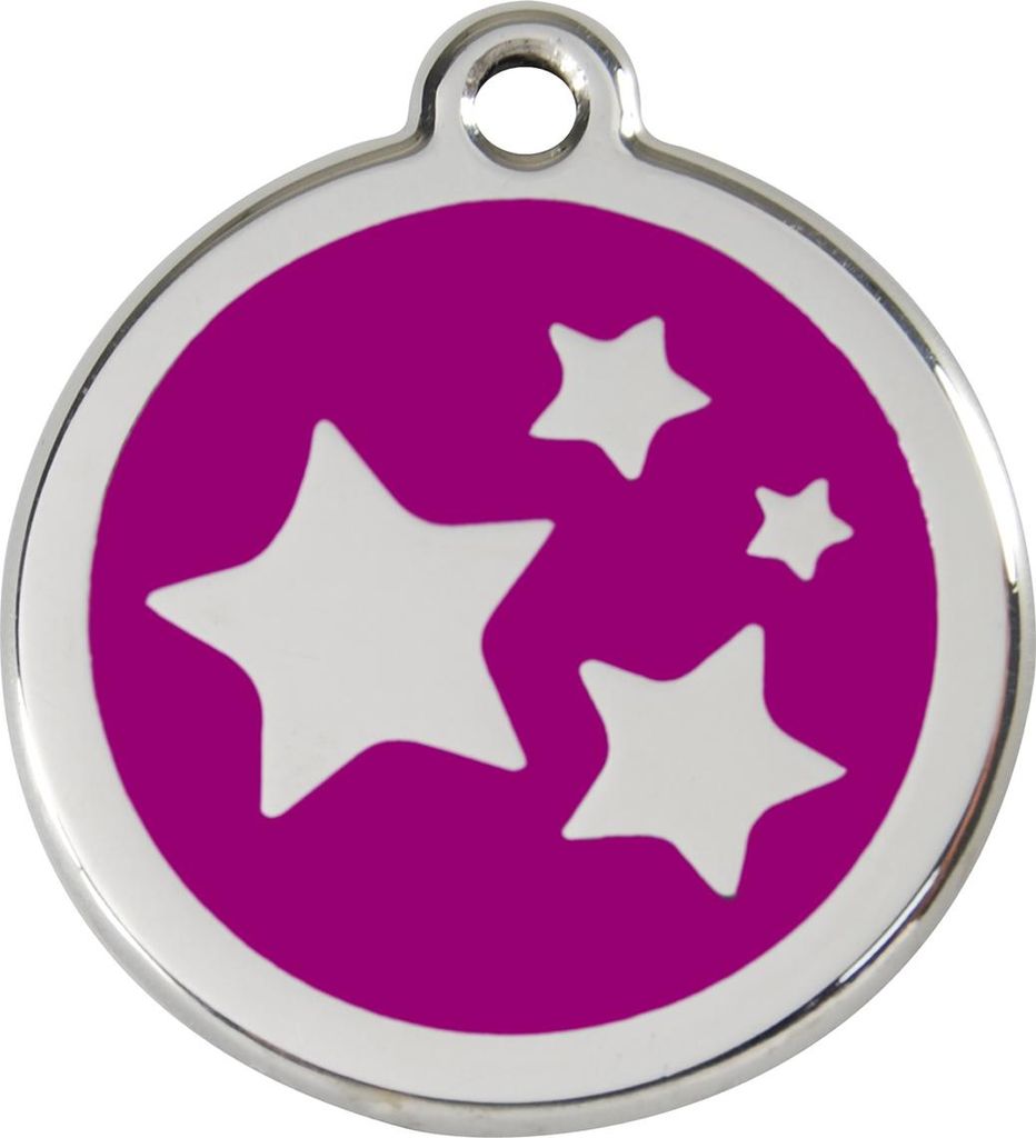RedDingo Hundemarke mit individueller Gravur Stern purple, Größe: S
