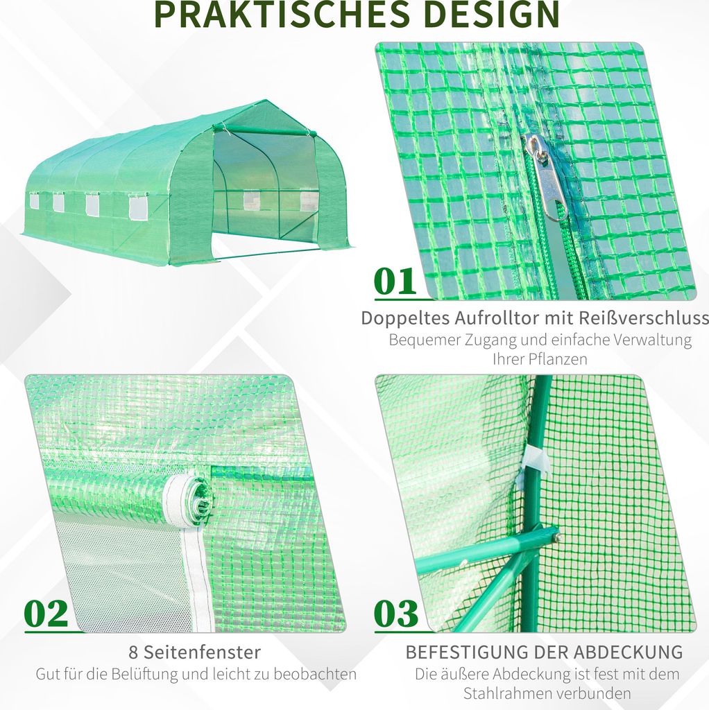 Outsunny Folien Gewächshaus Foliengewächshaus Treibhaus Produktbild 7