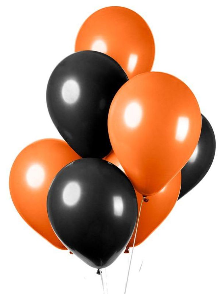 10 Luftballons schwarz orange Halloween Produktbild 