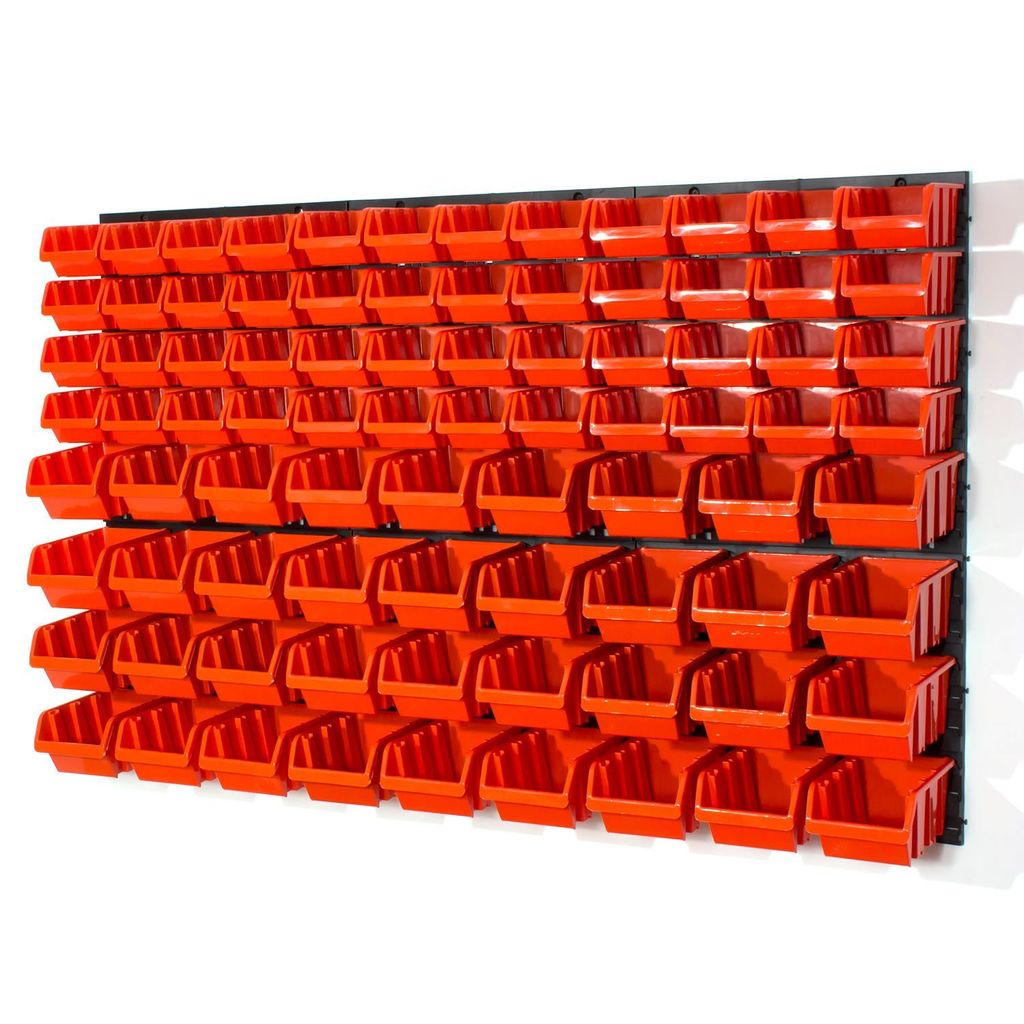 84 Stapelboxen mit Wandregal 120 x 80 cm | lager Produktbild 