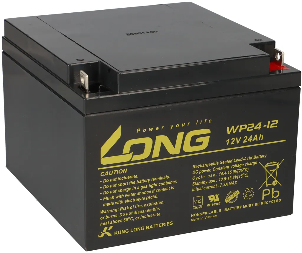 Batterie 12V 24Ah pour fauteuil roulant et scooter médical WP24-12