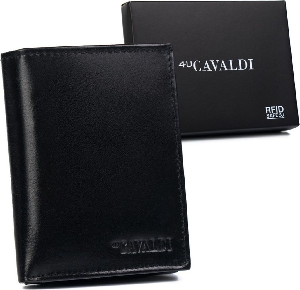 4U Cavaldi Portemonnaie aus Leder für Männer Llesh schwarz One size