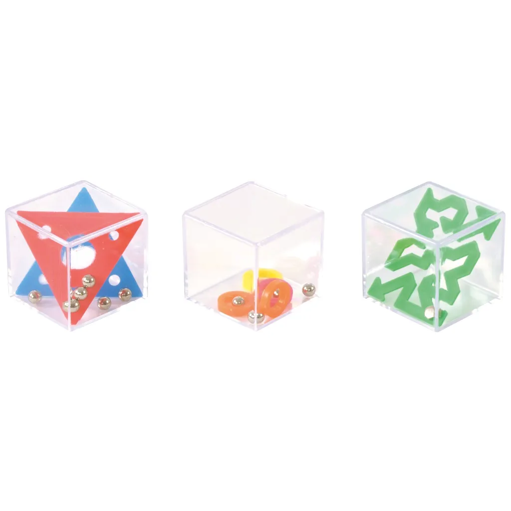 Cube de patience multicolore EDUPLAY - 24 mini labyrinthes robustes - 3