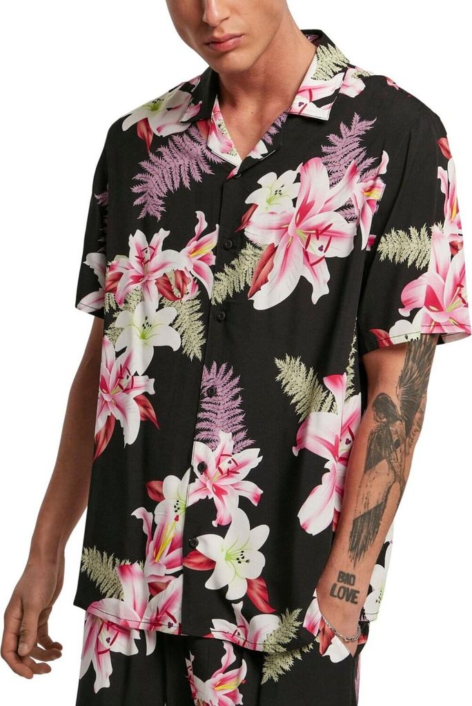 Urban Classics Kurzarmhemd Herren Viscose AOP Resort Shirt multicolor XXL